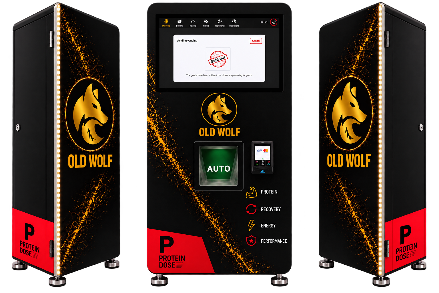 Old Wolf Fuel — Distributeur automatique de shakes protéinés